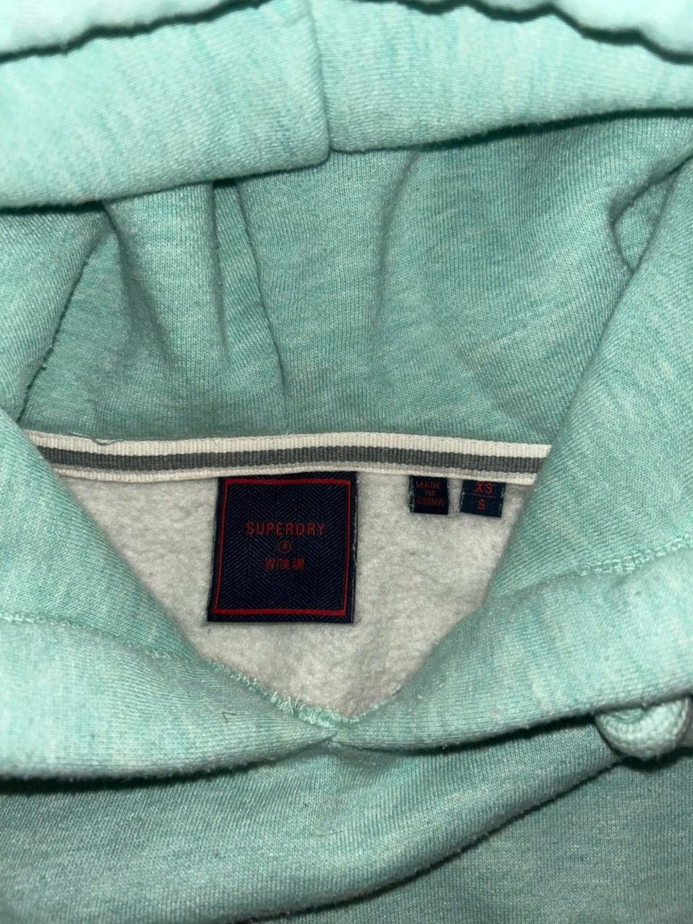 Superdry Mint Green Hooded Sweatshirt size xsmall - Picture 3 of 6
